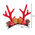 thumbnail image 4 of 1 par de horquillas para el pelo navideñas con forma de asta de ciervo, pinza para el pelo, bola de pelo, diademas navideñas para festivales de adultos, 4 of 5