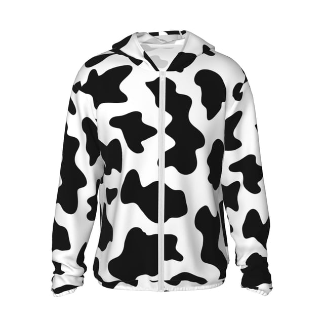 Lsque Milk Cow Pattern UPF 50+ Lightweight Sun Protection Men's Women's Long Sleeve Shirt, Hoodie Performance -3X-Large