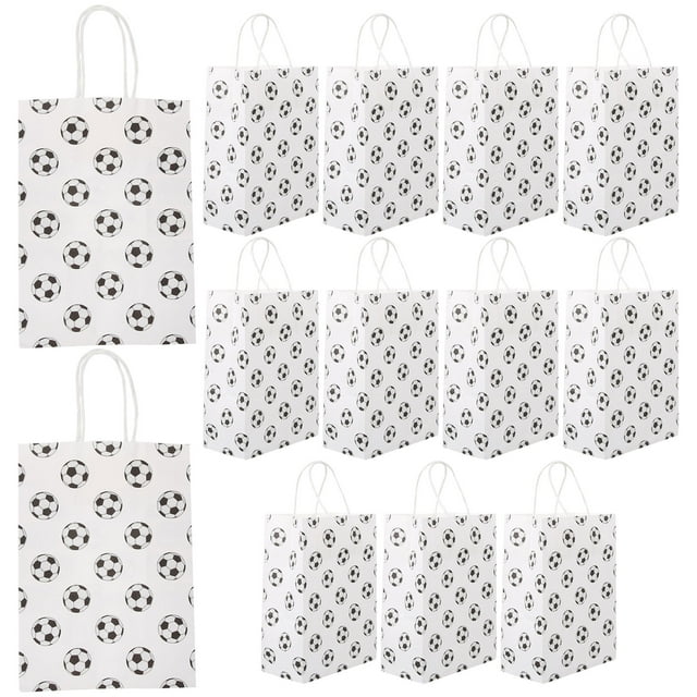 OULII 12pcs Kraft Paper Party Favor Bags Snack Holding White Celebration Occasions