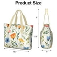 thumbnail image 3 of Tote Bag for Women - Pioneer Flower Shoulder Bag - Large Utility Work Duffle Bag with Zipper Handbag for Travel, Work, Sprots, 3 of 5