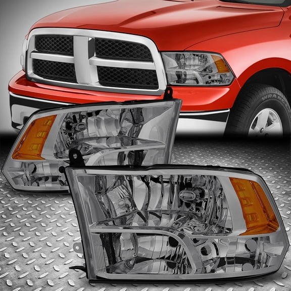 NUVISION for 09-12 Dodge Ram 1500 2500 3500 Smoked Lens Amber Corner Headlight Lamps