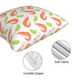 thumbnail image 4 of Throw Pillow Covers, Red Shrimp Lime Print Soft Square Pillow Cases with Invisible Zipper for Couch Bed Sofa, Farmhouse Fall Home Decor 18"x18", 4 of 7