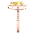 thumbnail image 3 of Halo Engagement Ring for Women - 2.36ct Simulated Yellow Diamond in 14K Rose Gold Promise Ring, 3 of 6
