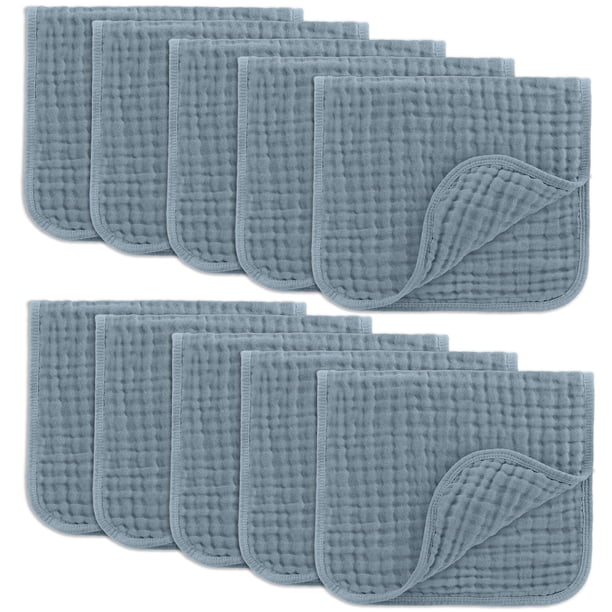Juego de paños para eructar Comfy Cubs, muselina, 6 capas, 100% algodón, 10 unidades