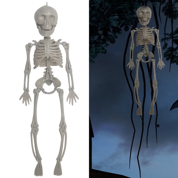Motion-Activated Hanging Skeleton Decoration with Witch Hat, Realistic Scary Halloween Outdoor Decor with Sound Effect, Battery Operated