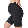 thumbnail image 4 of Gustave Women Maternity Yoga Shorts Over the Belly Workout Running Active Pregnant Athletic Short Pants Leggings with Pockets "Black, M", 4 of 6