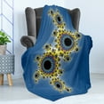 thumbnail image 4 of Fractal Soft Flannel Fleece Throw Blanket, Floral Spiral Unusual Contemporary Pattern with Rotary Display, Cozy Plush for Indoor and Outdoor Use, 50" x 60", Yellow Violet Blue, by Ambesonne, 4 of 5