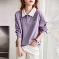 thumbnail image 2 of Purple polo collar top, 2 of 9