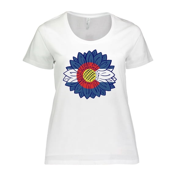 Inktastic Colorado Flag Sunflower Women's Plus Size T-Shirt