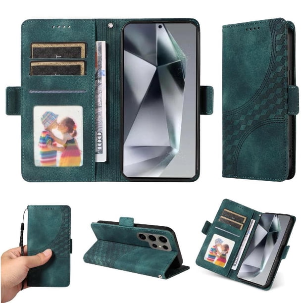 Funda GANGXUN para Samsung Galaxy S24 Ultra con diseño acolchado elegante, cuero PU, protección total y ajuste preciso