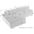 thumbnail image 3 of 114" Corduroy Sofa with Cup Holders & Storage, L Shaped Sleeper Cloud Couch Set w/Reversible Chaise Lounge, Living Room Oversized Upholstered SofaBed for Apartment, Easy Assembly, Beige, 3 of 7
