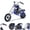Blue, variant on 49CC Dirt Bike, 2-Stroke Dirt Mini Bike, with a load capacity of 150 lbs, equipped with a twist-grip throttle, rear disc brake system, dual-size tires, designed for outdoor off-road use, blue