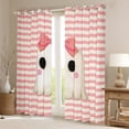 thumbnail image 2 of Manfei Kawaii Bowknot Ghost Black Out Curtains for Teen, Pink Stripes Geometric Curtains Pack of 2 (42x63 Each), Sugar Halloween Bedroom Curtains, Black Out Curtains Home Decor, 2 of 6
