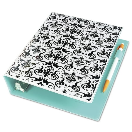 Avery(R) Mini Durable Style Binder with 1" Round Rings 18445, Chandelier Damask, 5-1/2" x 8-1/2"