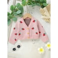 Burkashear Baby Girls Knit Cardigan Cute Long Sleeve V Neck Strawberry