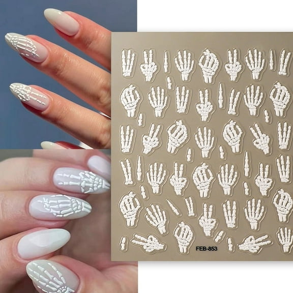 Yoyauz 2PCS Halloween Nail Stickers Self-Adhesive Diy Nail Stickers With Halloween Party Nail Decoration Stickers