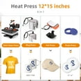 thumbnail image 5 of 6 in 1 Heat Press Machine 12x15inch, T-Shirt Pressing Machine Slide Out Design with Digital Controller, Heat Press Transfer Combo for T-Shirt/Hat/Cap/Mug/Plate, 5 of 6