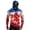 Deep Red, variant on Mens Compression Hooded Sun Shirts UV Sunscreen Long Sleeve Fishing Face Mask USA Flag Star Stripes 4th of July American Patriotic Tops