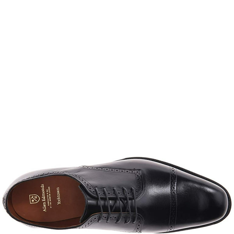 Allen Edmonds Mens Leather Dress Shoes Yorktown Lace Cap Toe Oxford Black 8.5D Walmart
