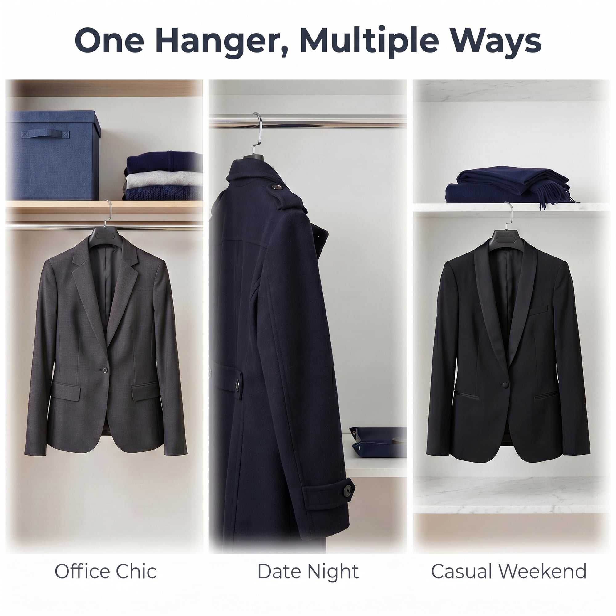Unique Bargains Durable Suit Hangers Set of 4 Hangers for Coats 15.4"x25" Black A