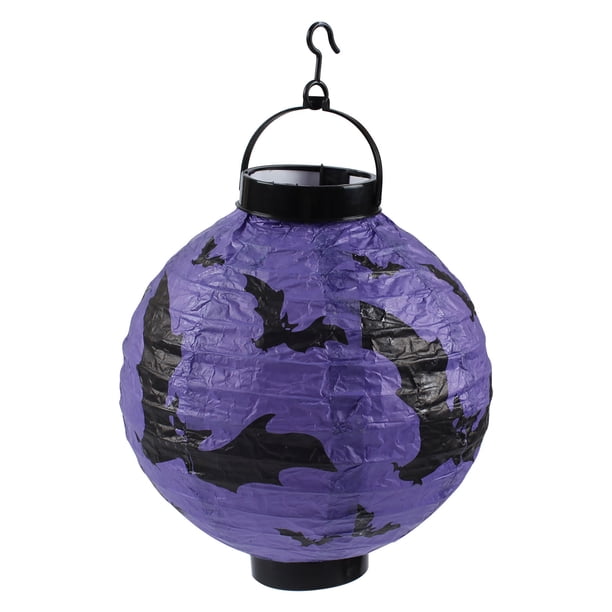 Fiudx Linterna Embrujada, Diseño de Papel Luminoso, Material Duradero y Reutilizable, Decoración para Fiestas o Halloween, Uso Interior o Exterior, Requiere 2 Pilas Aaa, 20 Cm de Diámetro.