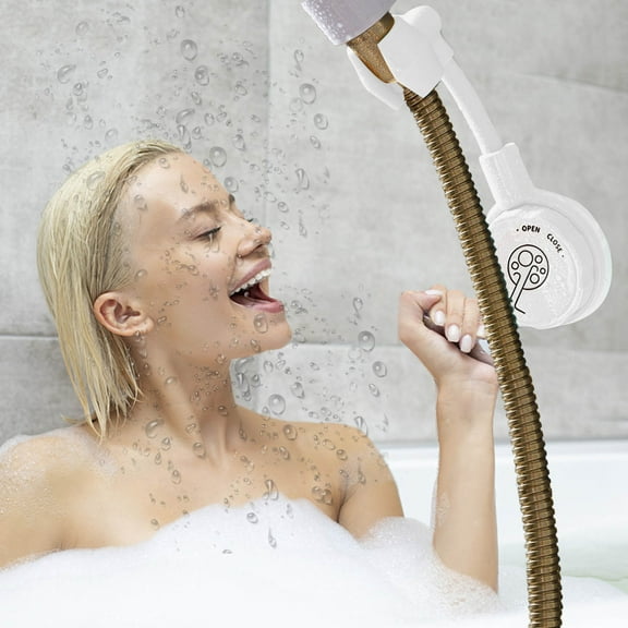 Shower Head Holder Shower Wand Bracket Adhesive Shower Wall Mount Holder Platic Shower Spray Holder, Drill Free Glue Installation