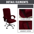 thumbnail image 2 of Shukii Velvet Office Chair Cover Stretch Computer Chair Cover Washable Chair Covers Chair Seat Cushion Protector Cover Wine Red Large, 2 of 7