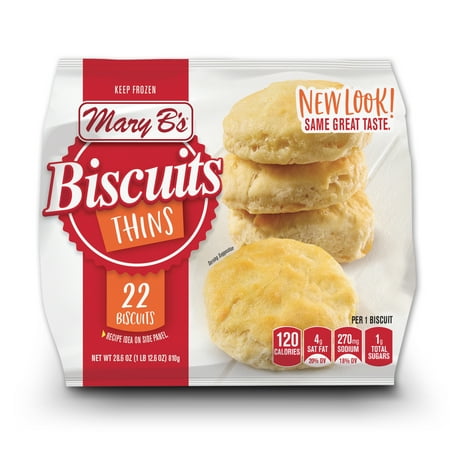 Mary B's Buttermilk Biscuit Thins, 28.6 oz, 22 Count (Frozen)