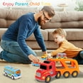 thumbnail image 6 of Toy Cars for 1 2 3 4 5 6 Year Old Boys, Boy Toys 5 in 1 Carrier Toy Trucks, Colorful Assorted Vehicles, Transport Truck with Sound and Light, Best Gift for Boys and Girls 3-6 Years, 6 of 10
