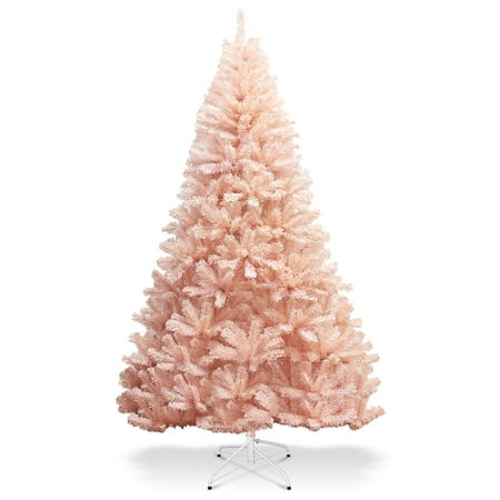 Pink Prelit Christmas Tree Topbuy 6ft Pink Artificial Christmas Tree 617 Hinged tips w/ Metal Stand Holiday Season ()