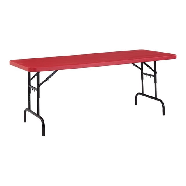 Pemberly Row Table Pliante Robuste en Plastique à Hauteur Réglable 30x72 Pouces Rouge