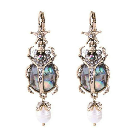 New Crystal Ladybird Beatles Skull Statement Earrings for Women Ladybug Jewelry