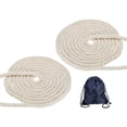thumbnail image 1 of Unique Bargains 1/2'x16' Natural Twisted Cotton Rope 3 Strand Soft Craft Rope with Drawstring Bag Beige 2 Pack, 1 of 6
