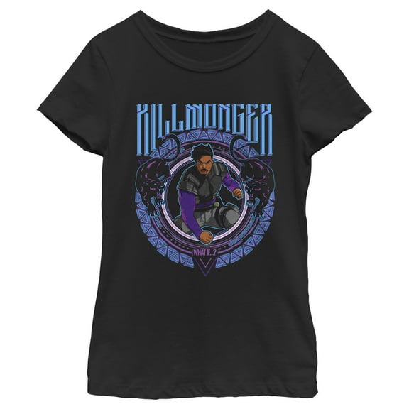 Girl's Marvel What if…? Killmonger  Graphic Tee Black Medium