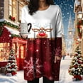 thumbnail image 4 of larppty Women Dresses Shirt Christmas Long Sleeve Tops Santa Printed Pullover Loose Plus Size T-Shirt Blouse with Pockets (Red, M), 4 of 6
