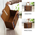 thumbnail image 3 of Cesta de picnic tejida de mimbre, bolsa de almacenamiento, asa plegable, cesta de bambú plegable para la compra de frutas y alimentos, cesta de ratán, 3 of 8
