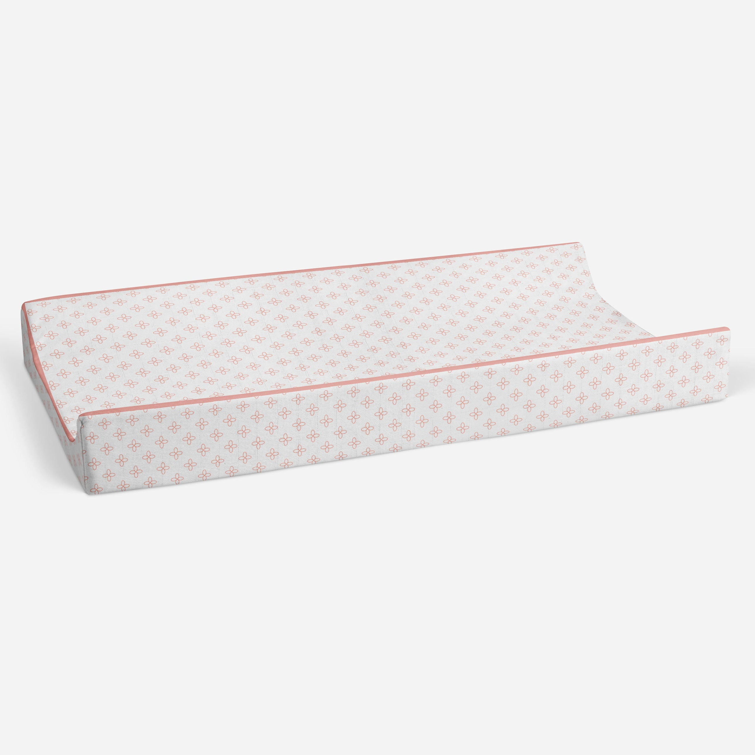 Bacati - Petals Coral Quilted Muslin Changing Pad Cover