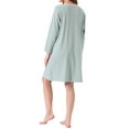 thumbnail image 3 of INSPIRE CHIC Womens Stripe Pajamas Nightshirt Lounge House Dress Sleep Shirts Sleepwear Long Sleeve Nightgowns M Green, 3 of 6