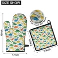 thumbnail image 6 of LightColor Cartoon Dinosaurs Pattern Kitchen Oven Mitt and Pot Holder Sets 4 Pcs for Baking, Cooking and Grilling, Heat Resistant Up To 392 °F, 6 of 7
