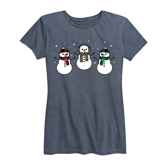 Instant Message - Patterned Snowmen - Women's Short Sleeve Graphic T-Shirt