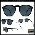 thumbnail image 2 of Hipster Keyhole Round Horn Rim Plastic Nostalgic Retro Sunglasses All Black, 2 of 7