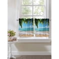 thumbnail image 3 of Half Window Curtains 24 Inches Long, Ocean Beach Window Treatment Curtain Drapes, Palm Trees Summer Tropical Island Seaside Short Curtains Tiers for Kitchen Over Sink, 27.5"x24", 2 Panels, 3 of 7