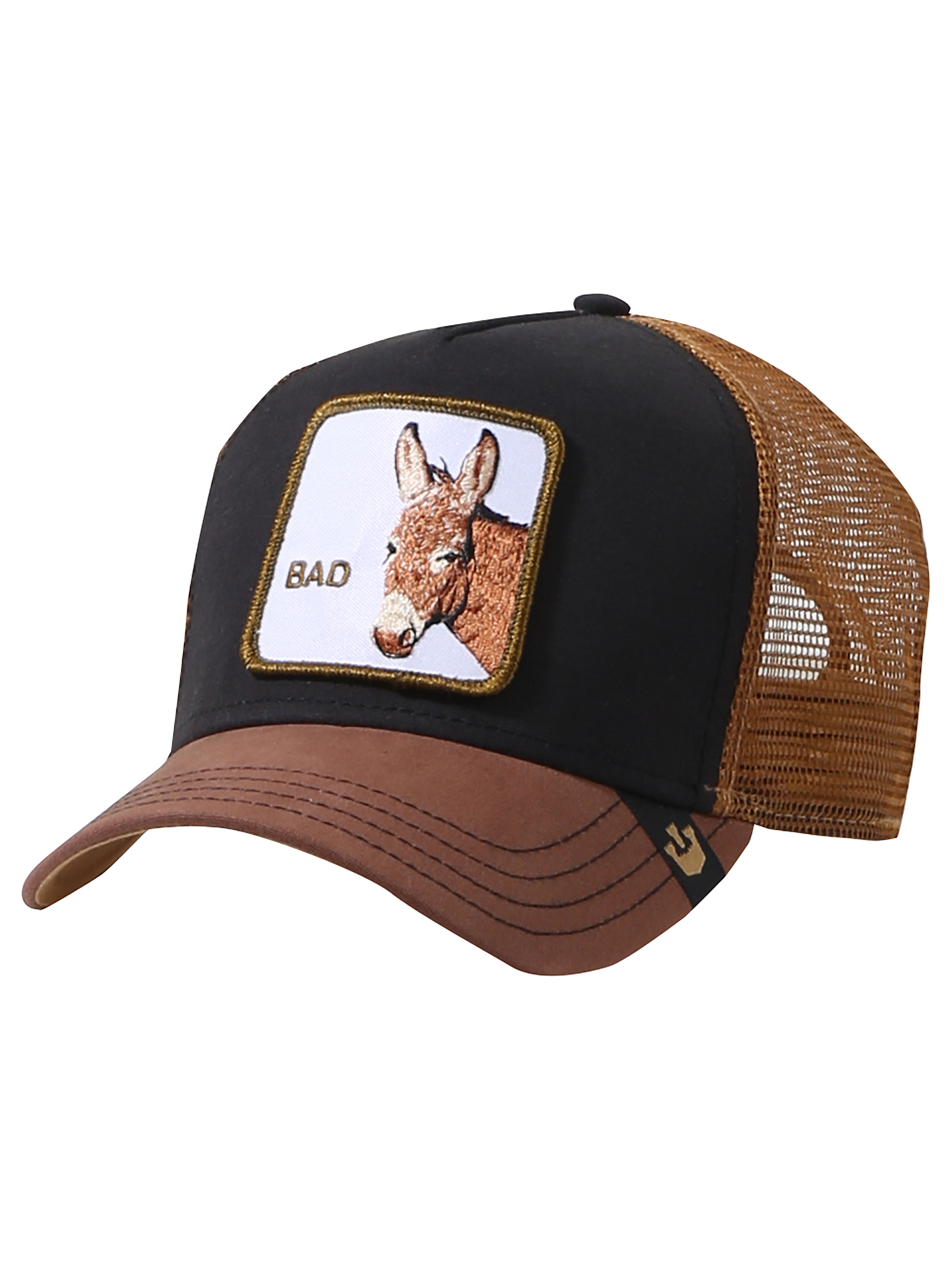 Goorin Bros Animal Farm Snapback Trucker Hat Cap Donkey Bad Ass Black Brown