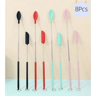 Long Handle Silicone Slim Spatula, Jar Spatula Non-Stick Silicone Scraper  Heat Resistant Spatula Scraper for Jars, Smoothies, Blenders Cooking Baking  Stirring Mixing Tool, 13.11 