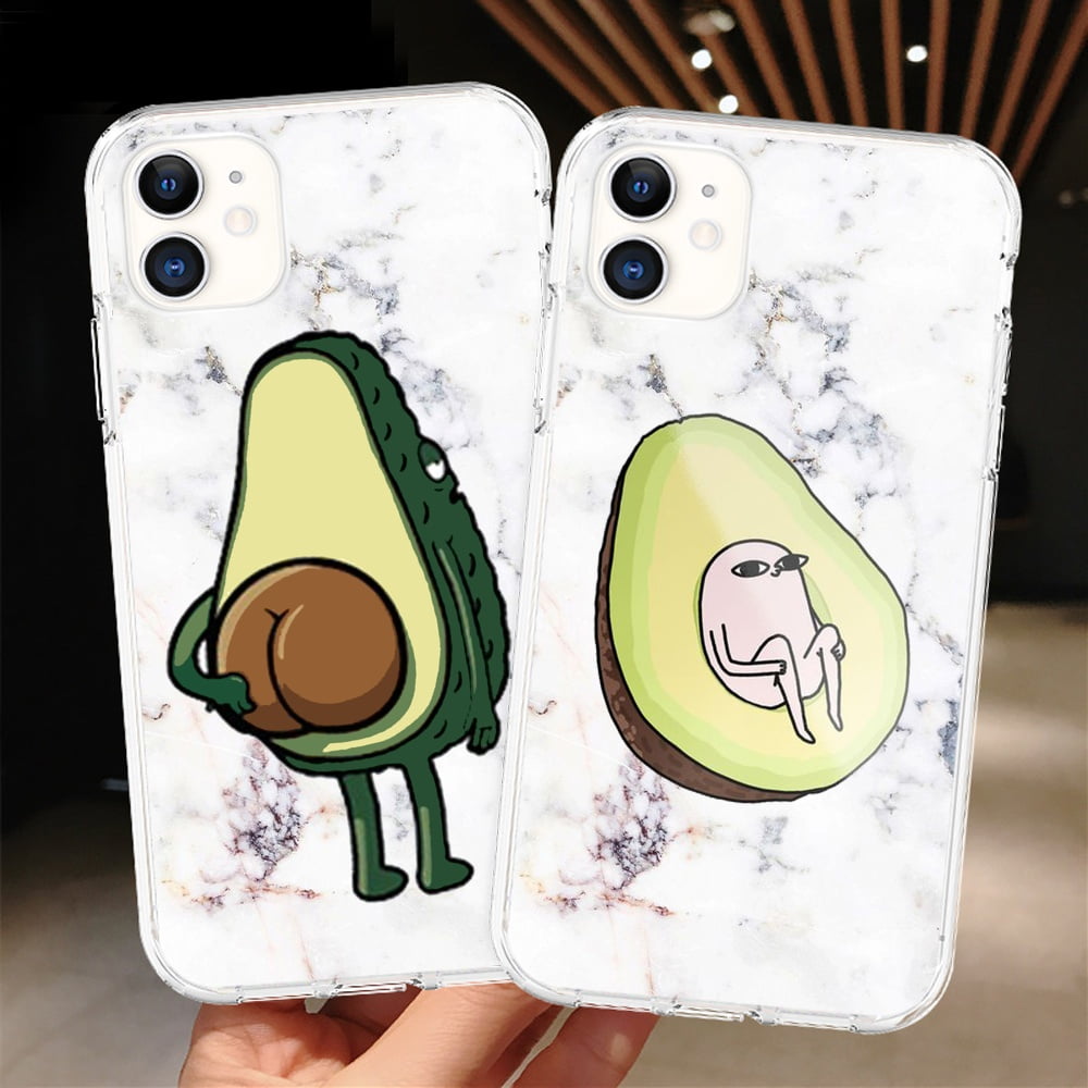 Cute Funny Avocado Pattern Aesthetic Couples Cell Phone Cases for iPhone 5C  5/5s/SE 6/6s 6 Plus/6s Plus 7 Plus/8 Plus 7/8/SE(2020) 