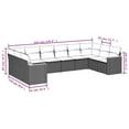 thumbnail image 4 of vidaXL 10 Piece Garden Sofa Set with Cushions Black Poly Rattan, 4 of 4