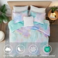 thumbnail image 2 of Intelligent Design 3 Piece Twin/Twin XL Size Watercolor Tie Dye Printed Bedding Set, Aqua Comforter Set with Throw Pillow, 2 of 8