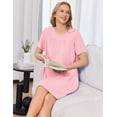 thumbnail image 6 of Pinspark Hospital Gowns Open Back for Women Bedridden Nightgowns Back Opening Short Sleeve Post Surgery Tear Away Adaptive Dresses, 6 of 6