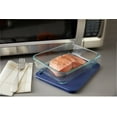 thumbnail image 2 of Pyrex 6-cup Rectangular Glass Food Storage Container with Blue Lid, 2 of 7