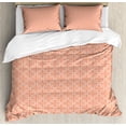 thumbnail image 1 of Oriental Duvet Cover Set King Size, Traditional Ottoman Style Pattern with Interlaced Knotty Ornaments, Decorative 3 Piece Bedding Set with 2 Pillow Shams, Burnt Sienna Peach White, by Ambesonne, 1 of 3